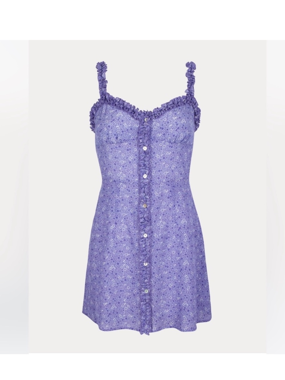 Réalisation Par The Julia Purple Haze Floral 100% Silk Mini Dress Size L
